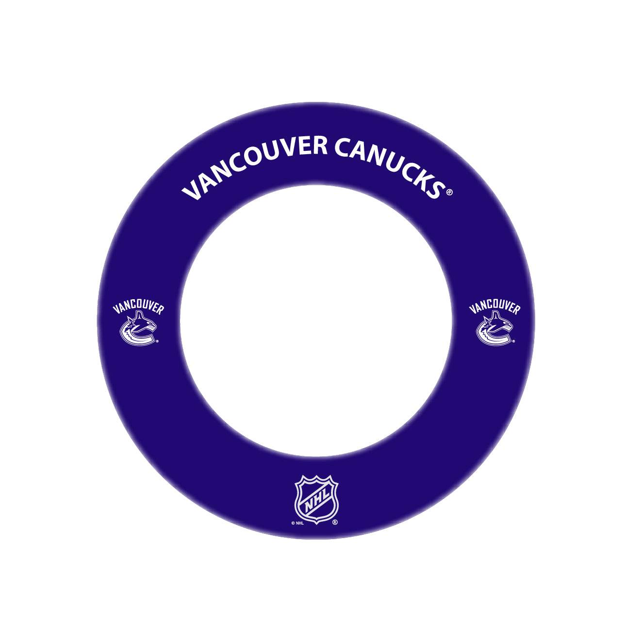 NHL® Dartboard Surround with Vancouver Canucks logo for dart protection NHL® Dartboard Surround with Vancouver Canucks logo for dart protection