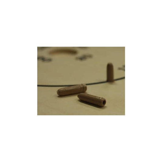 Set of 10 brown plastic crokinole pins for standard crokinole boards