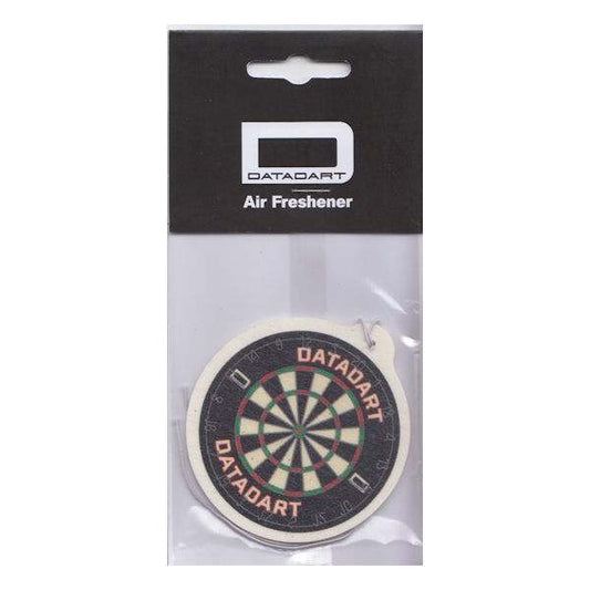 Dartboard air freshener car accessory with dartboard design measuring 3 by 3.25 inches