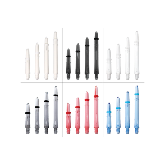 Assorted Laro Resin Shafts in multiple colors and sizes for durable dart flights insertion