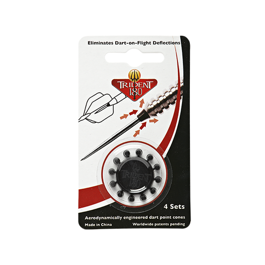 Trident 180 aerodynamic dart point cones reducing bounce outs and deflections, 4 sets packaging