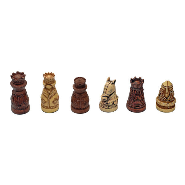 15" Medieval Chess Set by WE showing the chess pieces.