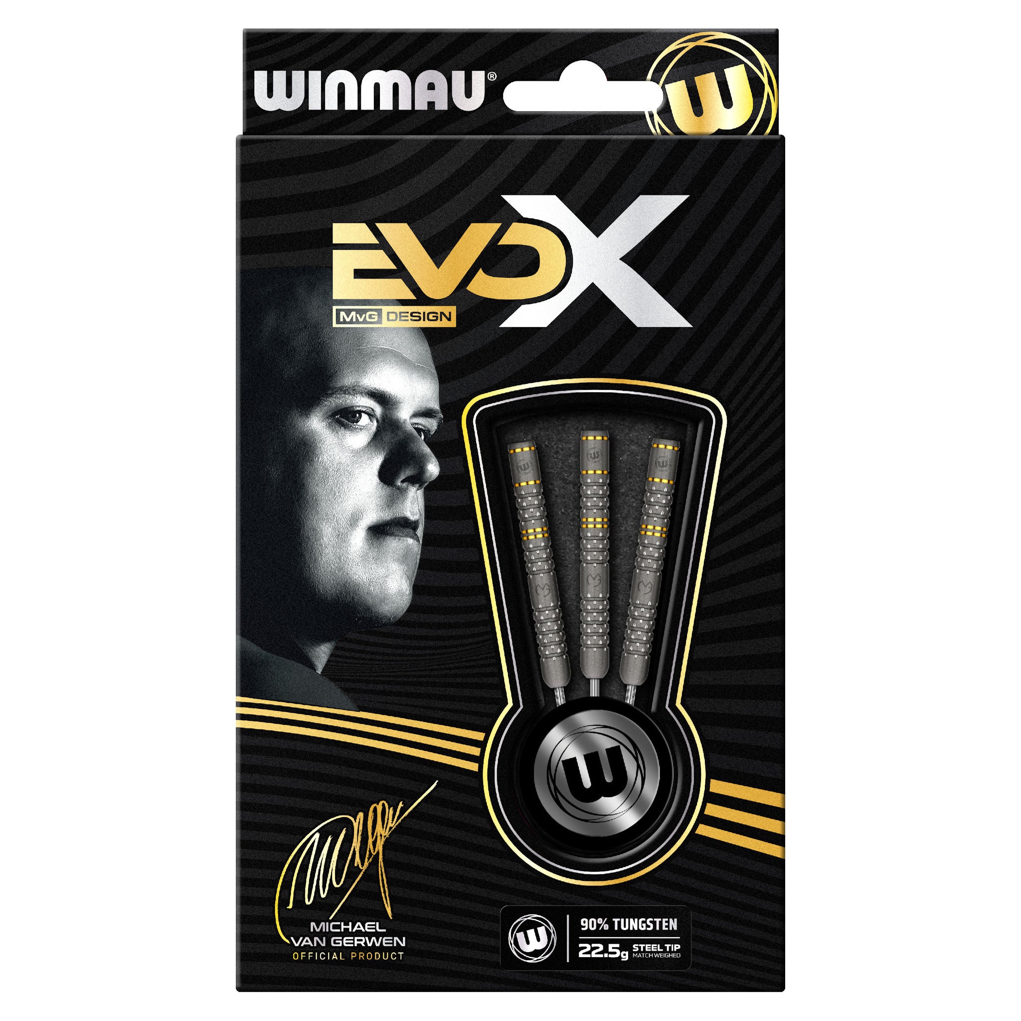 MVG Evo-X 90% Tungsten Darts packaging