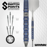 Winmau dart with switch points technology on a white background