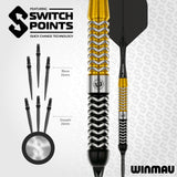 Winmau dart shaft with switch points technology on a white background