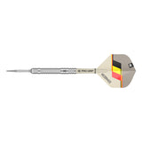 Dimitri Van Den Bergh G2 Swiss 90% Tungsten with a colorful flight on a white background