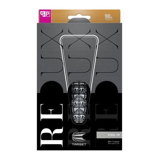 Package of Target Resin Steel Tip darts with visible branding on a white background Redux 90% SP Tungsten