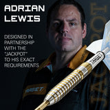 Adrian Lewis picture with his Adrian Lewis Showdown SP 95% Tungsten dart
