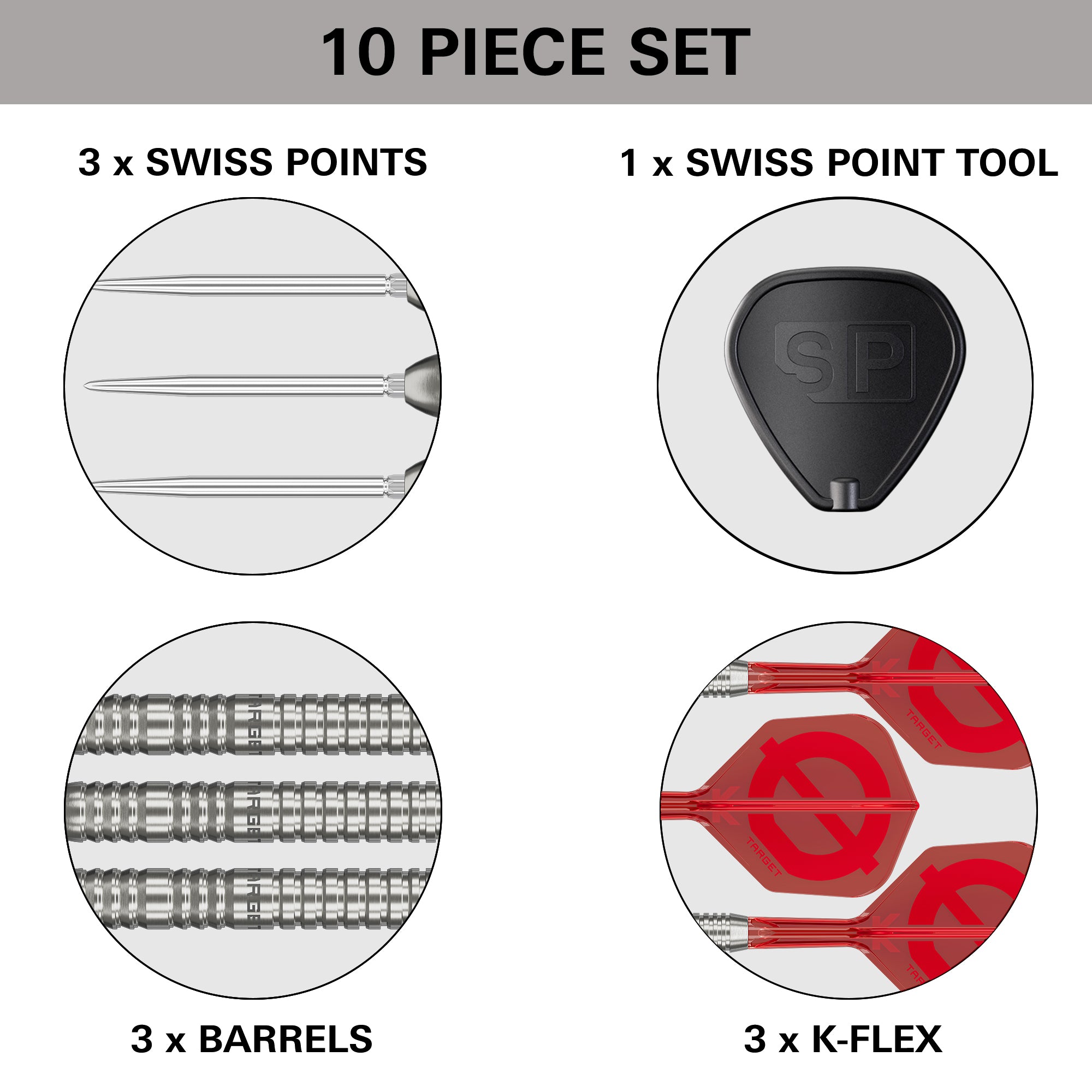 Group Ø 50% SP Tungsten Darts 10 piece set breakdown