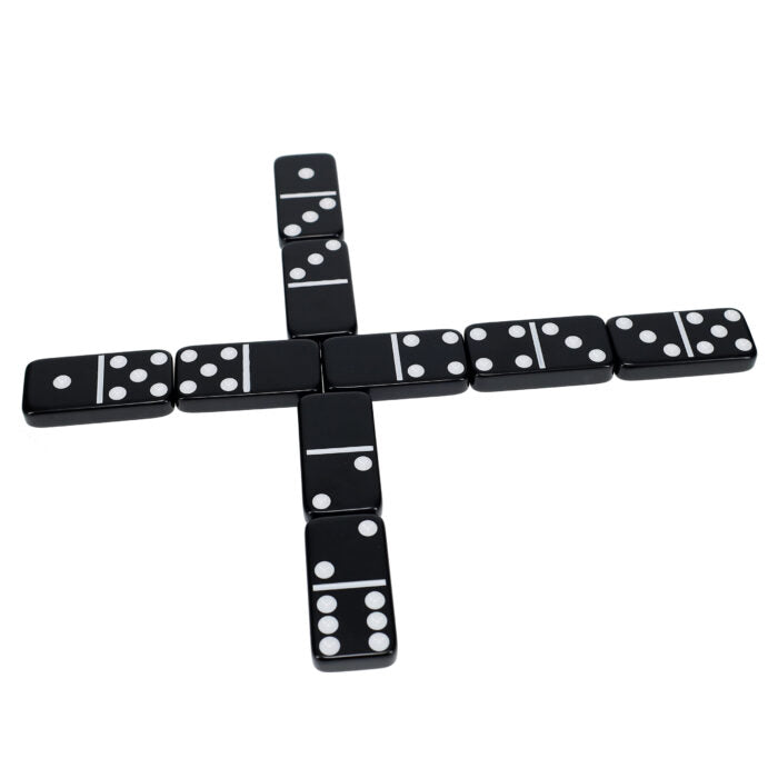 Walnut 7-Games-in-1 Combination Game Set showing black dominoes.