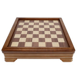 Walnut 7-Games-in-1 Combination Game Set showing the board for chess & checkers.