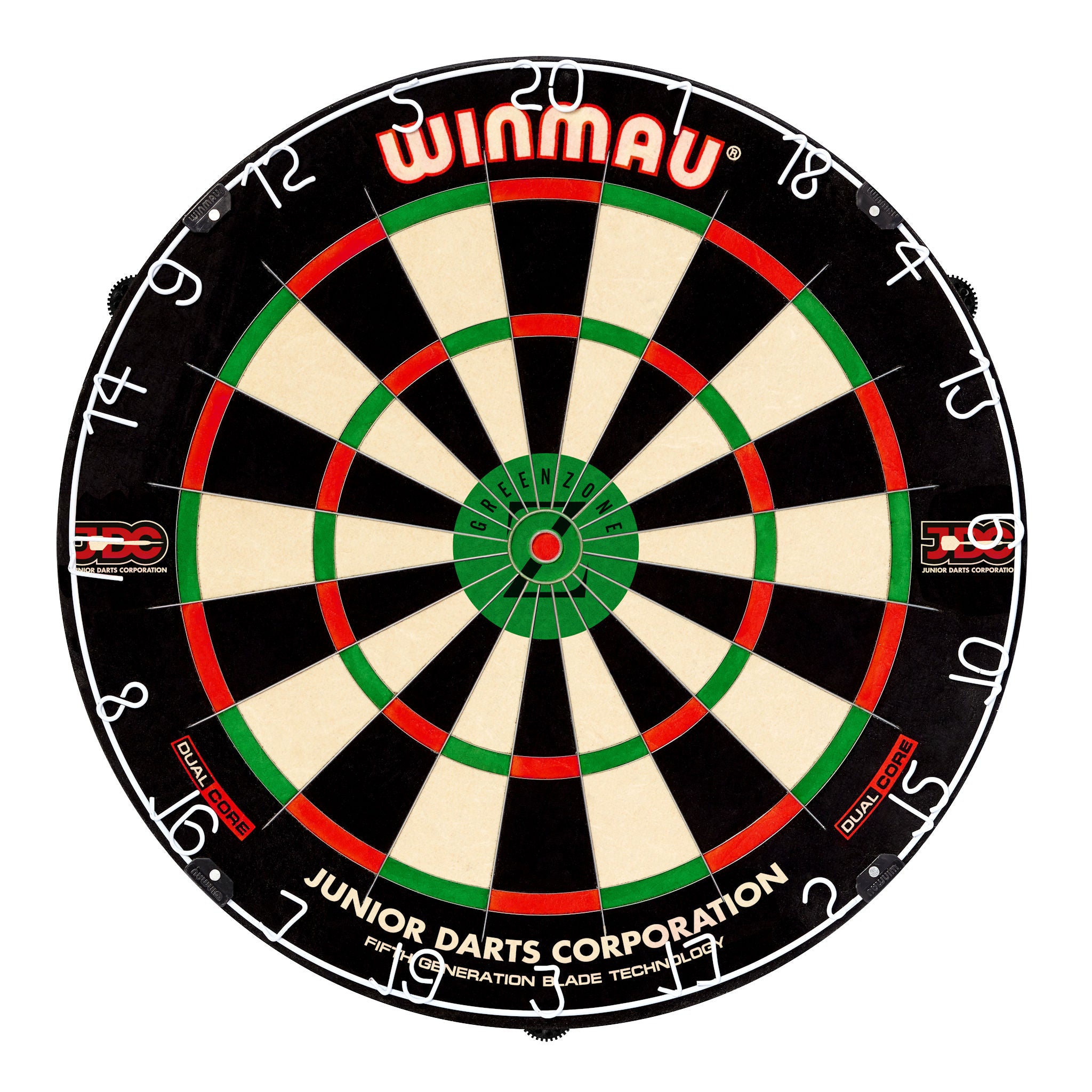 Dartboard with Winmau branding on a white background