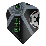 Dart flight with 'The Fighter' text and Star Wars logo on a white background