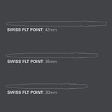 Swiss FLT Points grid with three sizes on grey background.