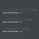 Swiss Storm Chrono Points grid showing three sizes on grey background.