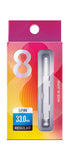 Packaged pen with colorful box featuring the number 8 on a white background