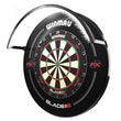 Wispa™ Dartboard Light shown with wispa system, triple core boards and PDC black surround.