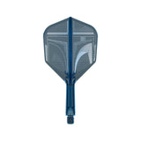 Blue and gray dart flight on a white background
