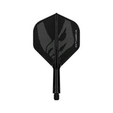 Black dart flight with geometric design on a white background