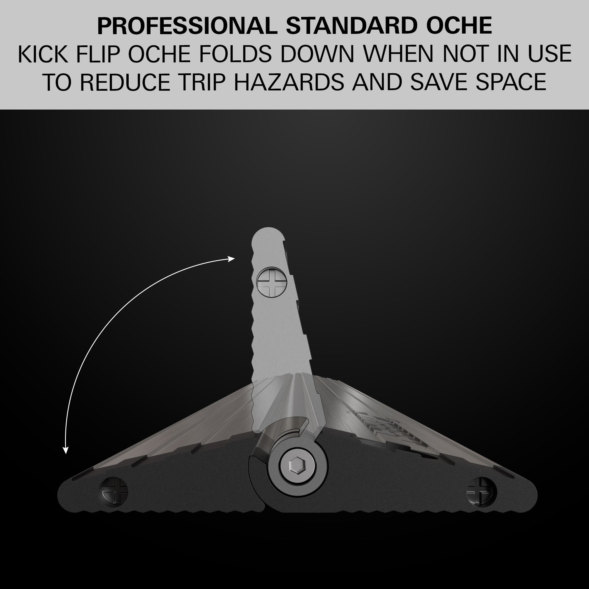 Flip Kick Foldable Oche by Target explaining how it works.