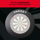 Target Black Notched Surround showing is around dartboard and no wall fixings required