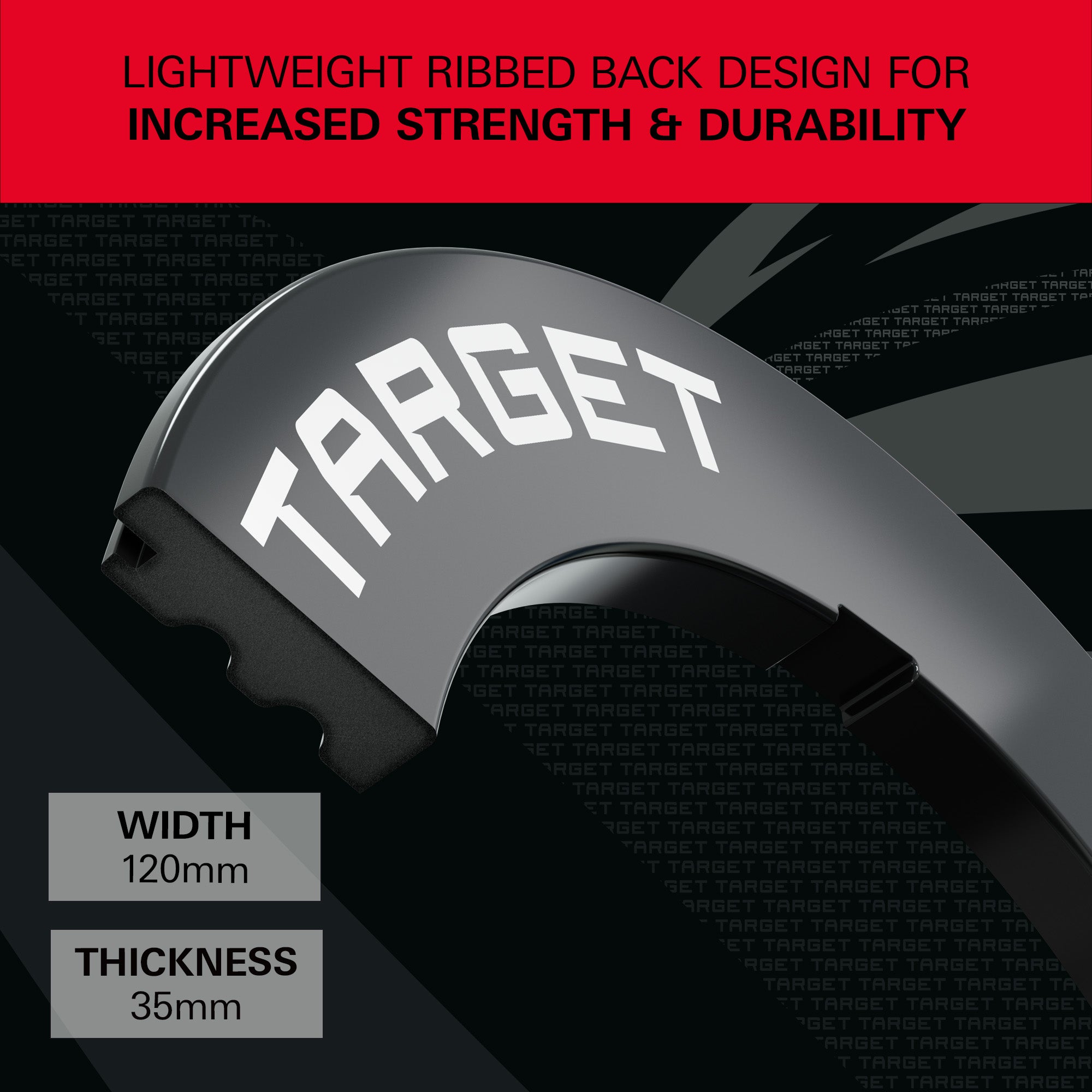 Target Black Notched Surround showing  the width and thickness
