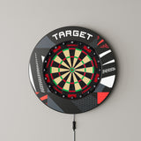 Target Black Patterned Notched Surrounds shown on a wall with the Target EVO dartboard
