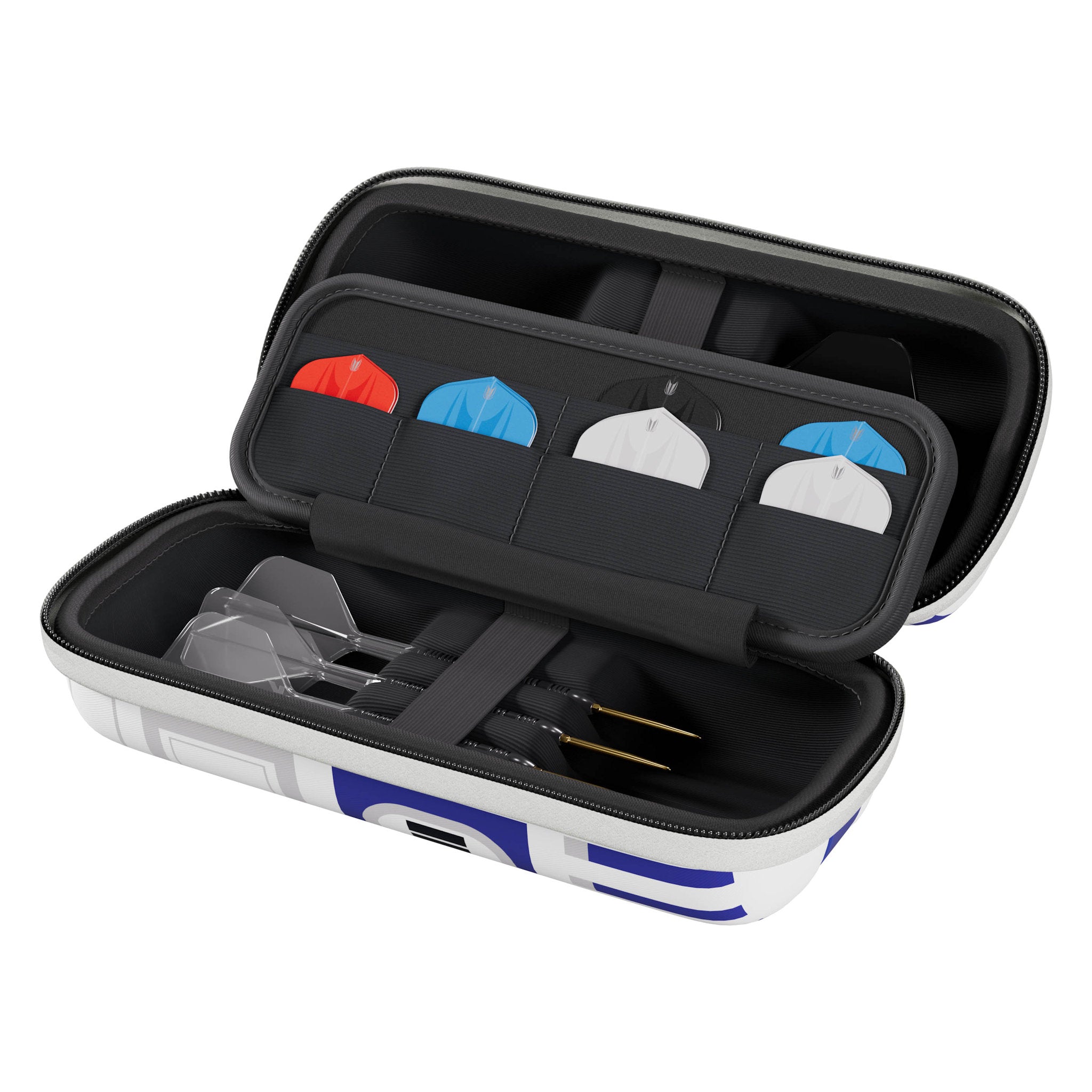 STAR WARS™ R2D2 BOA Wallet inside showing darts and flight accessories