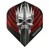 Prism Alpha Standard Flights black with skull and red design durable dart flights set of 3