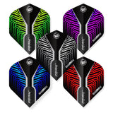 Set of Winmau Prism dart flights in various colors on a white background