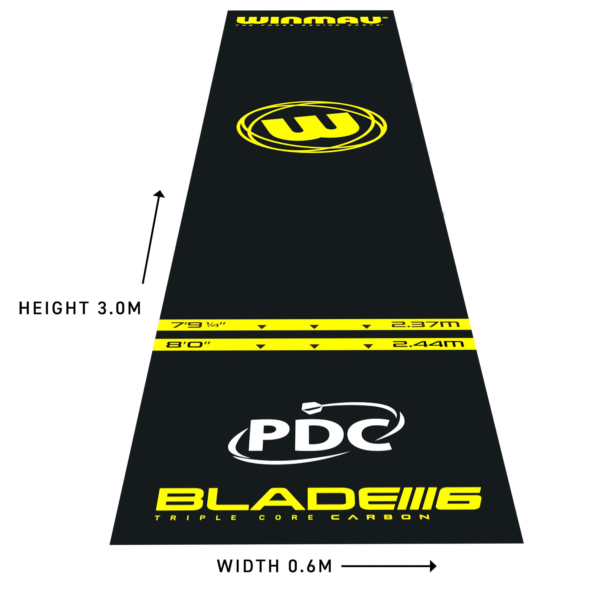 Winmau Pro-Zone Essential PVC Dart Mat dimensions