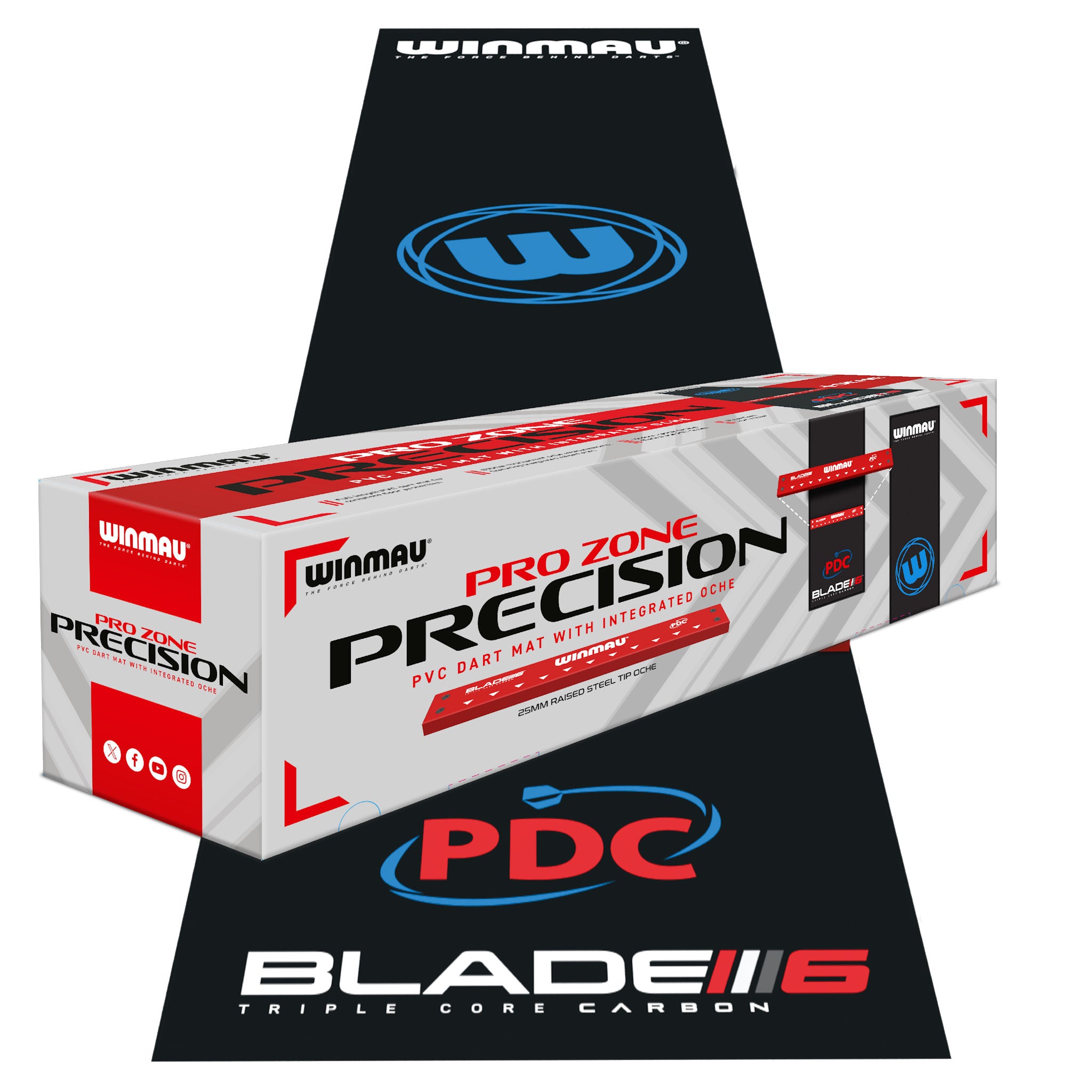 Winmau Precision PVC Oche Dart Mat & Integrated Oche – British Darts