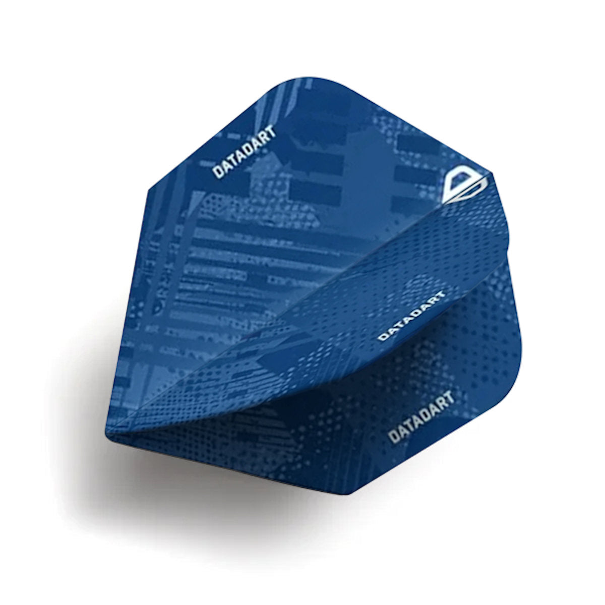 Blue dart flight with 'DATADART' branding on a white background