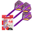 K-Flex No.6 Flight & Shaft Endeavour three Purple flights with decorative flight design on a white background, featuring K-Flex packaging.