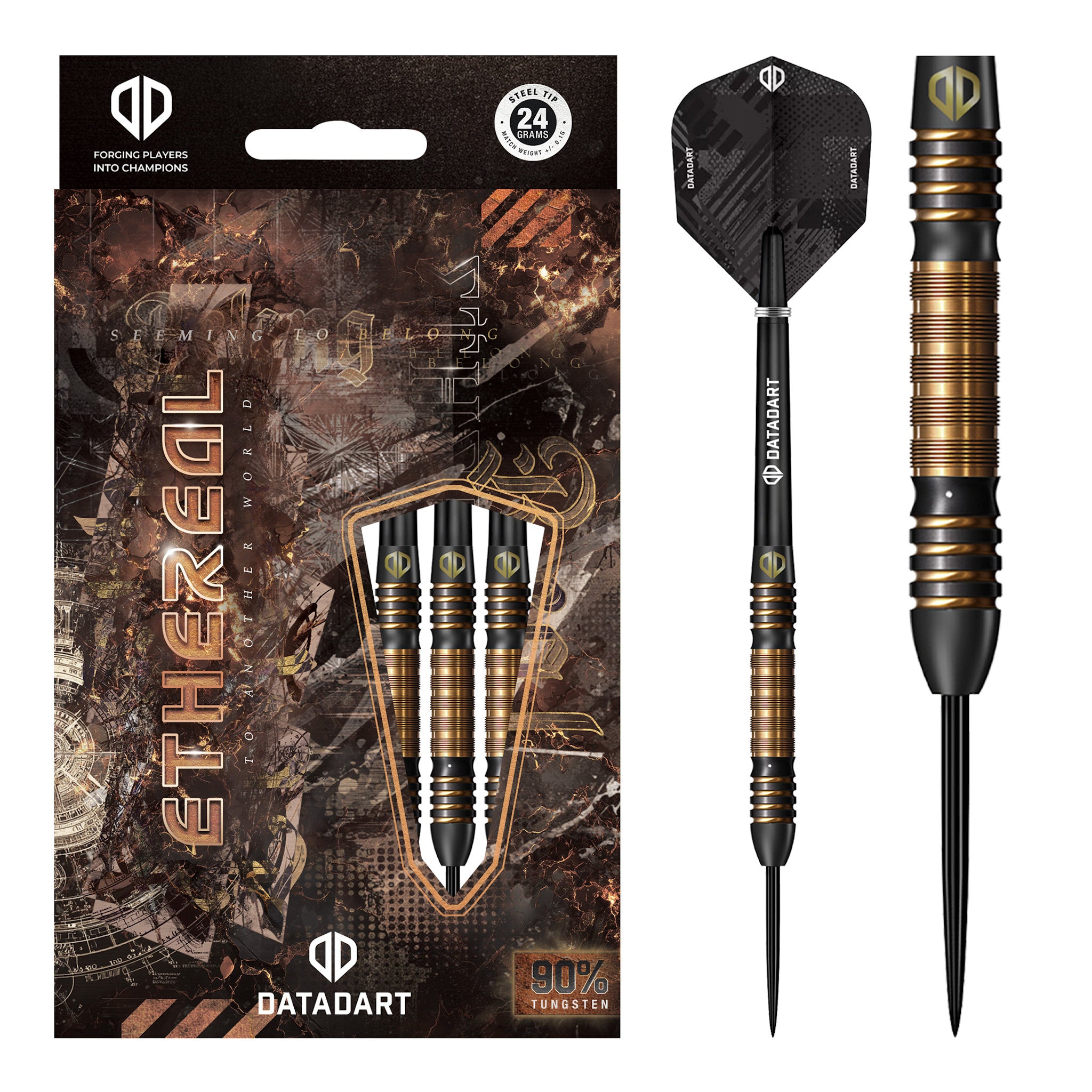 Datadart Ethereal darts with packaging on a white background