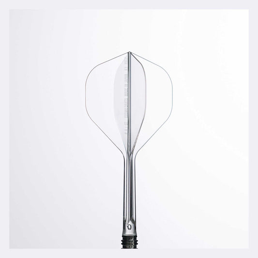 Dart flight and shaft system, clear transparent one-piece design with standard shape wings; Fit Gear Shaft.