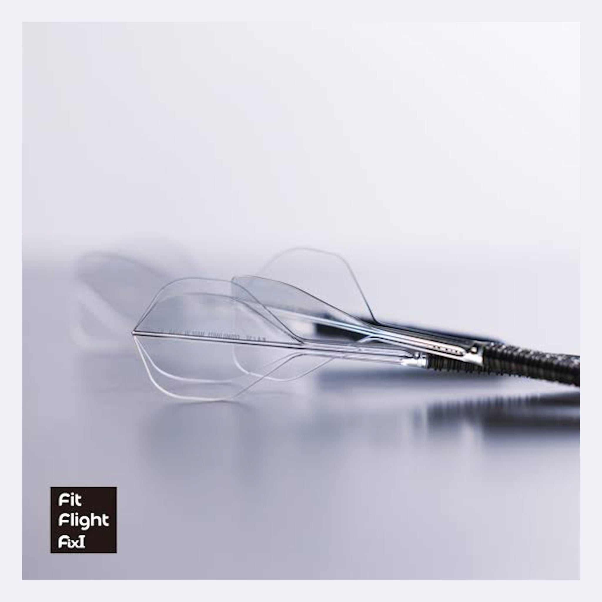 Dart flight and shaft, clear plastic standard shape with seamless one-piece design; Fit Gear Shaft system.