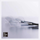 Dart flight and shaft, clear plastic standard shape with seamless one-piece design; Fit Gear Shaft system.