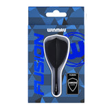 Winmau Fusion dart flight packaging with blue and black design