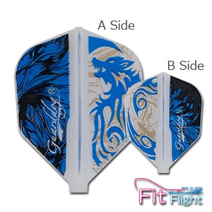 Blue and with dart flights with 'Guardian' branding showing side A & B