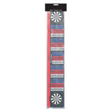 Dart throw line with outchart & dartboard design on a black background