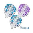Three Ren Kamata 2 Air Standard Fit dart flights with floral designs on a white background, featuring the Fit Flight Z logo.