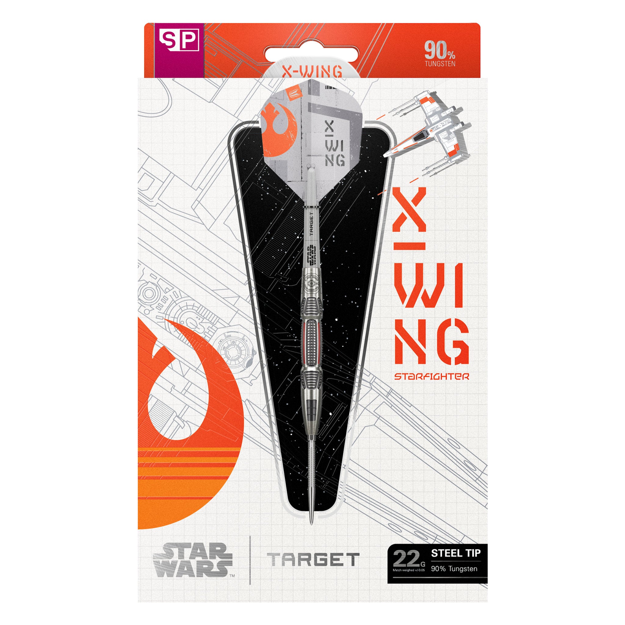 STAR WARS™ X-Wing 90% SP Darts packaging on white background