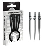 Winmau switch points packaging with three metal dart points on a white background