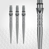 Winmau Switch Points Wave Silver Effect Set On a textured gray background