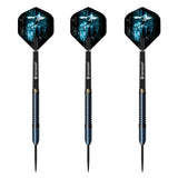 Datadart Shiver 90% Tungsten three darts with blue designs on a white background