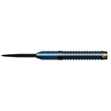 Black and blue dart on a white background