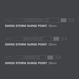 Swiss Storm Surge Points dimensions of each length