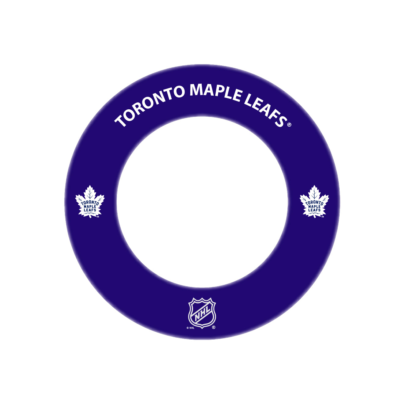 Blue ring with Toronto Maple Leafs branding on a white background