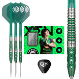 Motomu Sakai Xeno SP 90% Tungsten darts, packaging and close up of barrel.